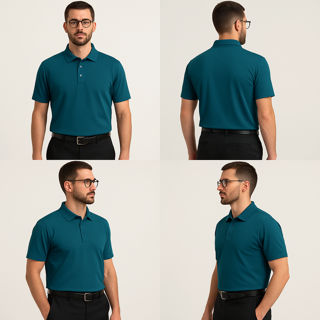 Teal Blue Polo T-Shirt for Men